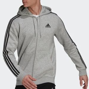 ADIDAS ESSENTIALS FLEECE 3-STRIPES FULL-ZIP HOODIE